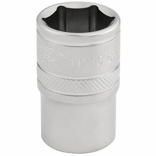 Draper 6 Point Imperial Socket, 1,2 Sq. Dr., 11,16