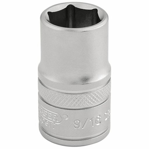 Draper 6 Point Imperial Socket, 1,2 Sq. Dr., 9,16
