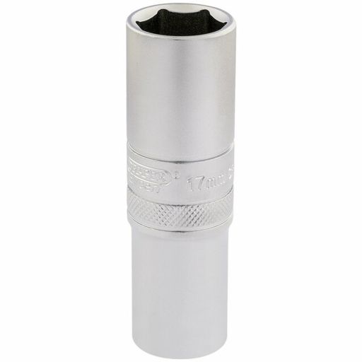 Draper 6 Point Metric Deep Socket, 1,2 Sq. Dr., 17mm