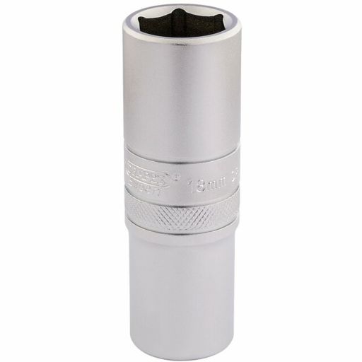 Draper 6 Point Metric Deep Socket, 1,2 Sq. Dr., 18mm