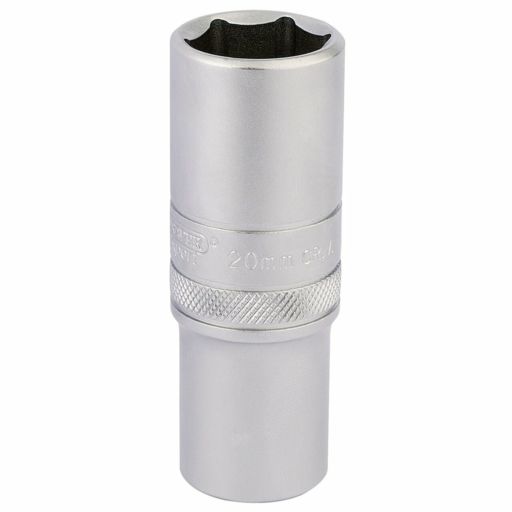 Draper 6 Point Metric Deep Socket, 1,2 Sq. Dr., 20mm