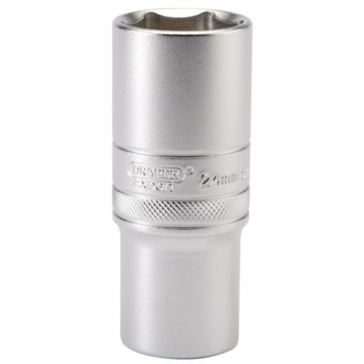 Draper 6 Point Metric Deep Socket, 1,2 Sq. Dr., 24mm