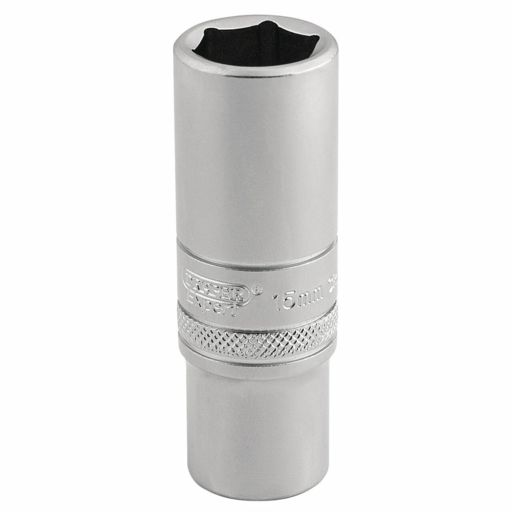 Draper 6 Point Metric Deep Socket, 3,8 Sq. Dr., 15mm