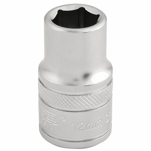 Draper 6 Point Metric Socket, 1,2 Sq. Dr., 12mm