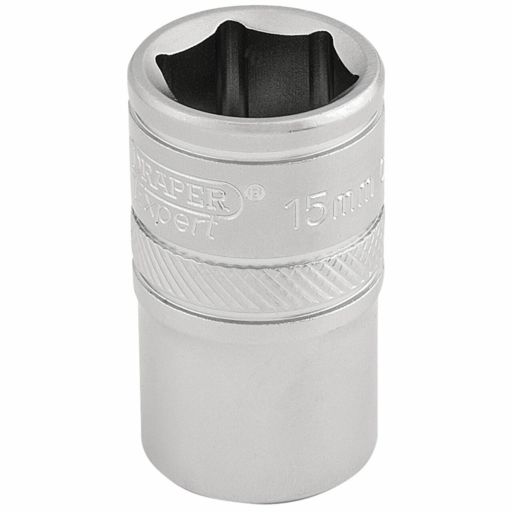 Draper 6 Point Metric Socket, 1,2 Sq. Dr., 15mm