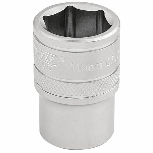 Draper 6 Point Metric Socket, 1,2 Sq. Dr., 18mm