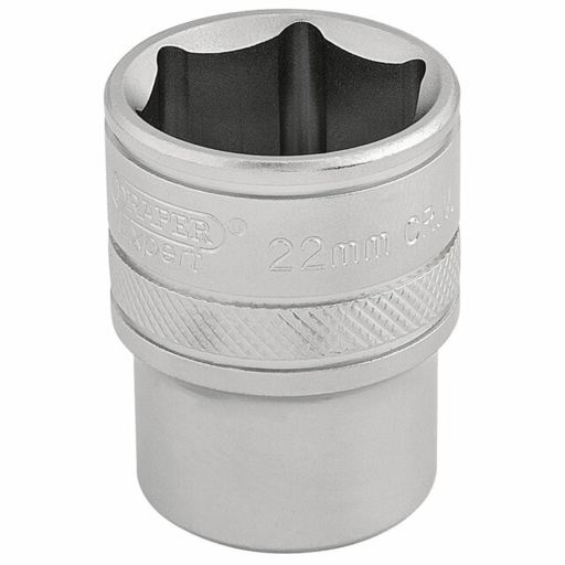 Draper 6 Point Metric Socket, 1,2 Sq. Dr., 22mm
