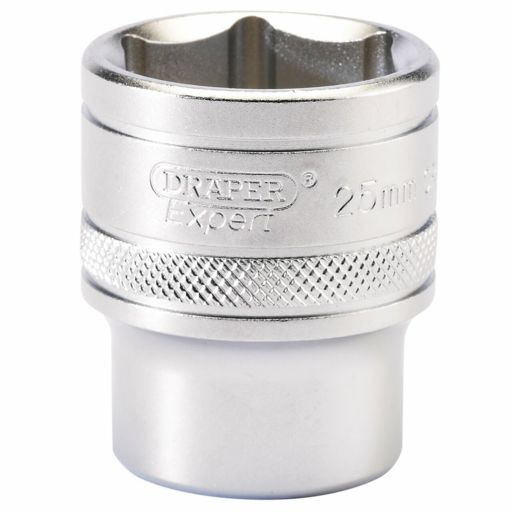 Draper 6 Point Metric Socket, 1,2 Sq. Dr., 25mm