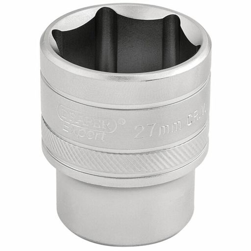 Draper 6 Point Metric Socket, 1,2 Sq. Dr., 27mm