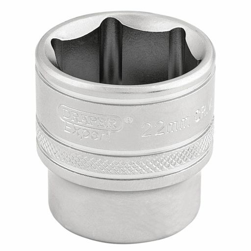 Draper 6 Point Metric Socket, 3,8 Sq. Dr., 22mm