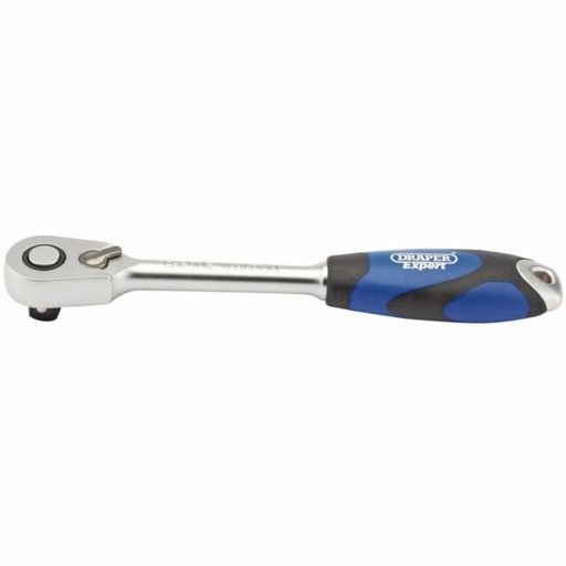 Draper 60 Tooth Micro Head Reversible Soft Grip Ratchet, 1,2 Sq. Dr.