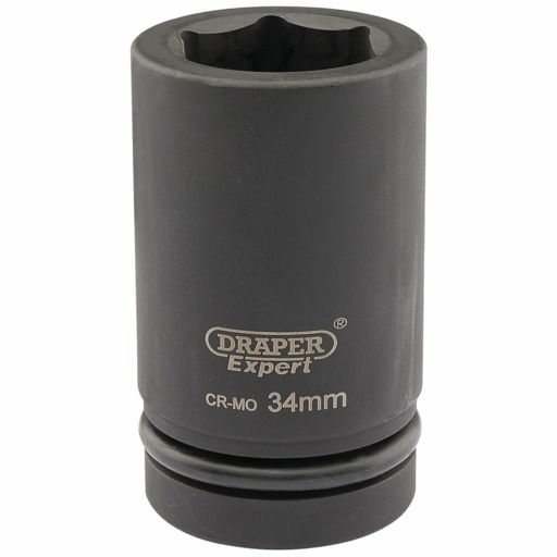 Draper Expert HI-TORQ® 6 Point Deep Impact Socket, 1 Sq. Dr., 34mm