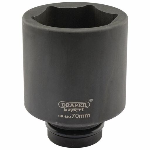 Draper Expert HI-TORQ® 6 Point Deep Impact Socket, 1 Sq. Dr., 70mm