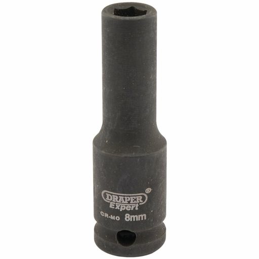 Draper Expert HI-TORQ® 6 Point Deep Impact Socket, 3,8 Sq. Dr., 8mm