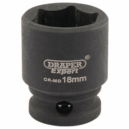 Draper Expert HI-TORQ® 6 Point Impact Socket, 3,8 Sq. Dr., 18mm
