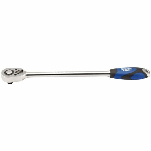 Draper Extra Long Reversible Quick Release Soft Grip Ratchet, 1,2 Sq. Dr., 48 Tooth