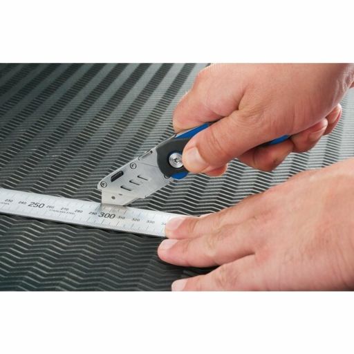 Draper Folding Trimming Knife with Belt Clip, Blue