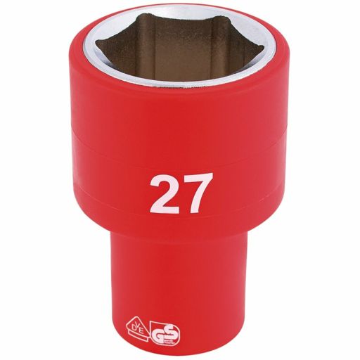 Draper Fully Insulated VDE Socket, 1,2 Sq. Dr., 27mm