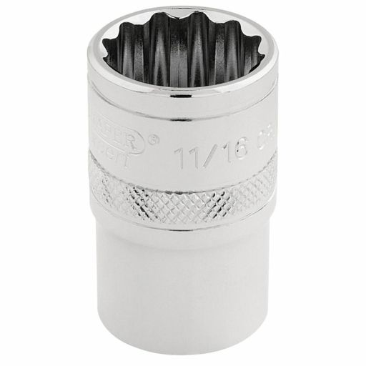 Draper HI-TORQ® 12 Point Socket, 1,2 Sq. Dr., 11,16