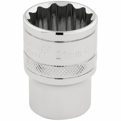 Draper HI-TORQ® 12 Point Socket, 1,2 Sq. Dr., 21mm