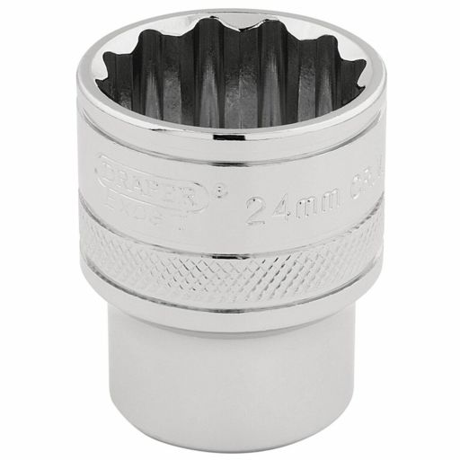 Draper HI-TORQ® 12 Point Socket, 1,2 Sq. Dr., 24mm
