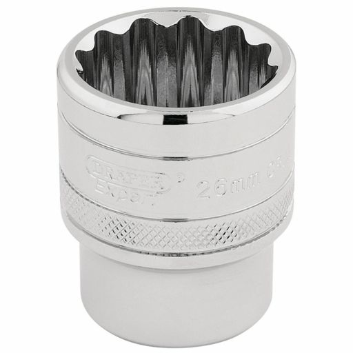 Draper HI-TORQ® 12 Point Socket, 1,2 Sq. Dr., 26mm