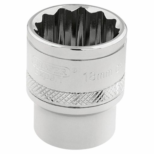 Draper HI-TORQ® 12 Point Socket, 3,8 Sq. Dr., 18mm