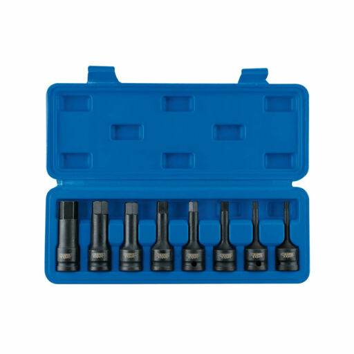 Draper Impact Hexagonal Socket Bit Set, 1,2 Sq. Dr. (8 Piece)