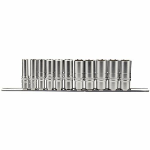 Draper Imperial Deep Socket Set on a Metal Rail, 3,8 Sq. Dr. (11 Piece)