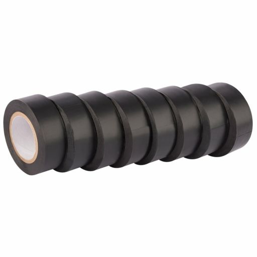 Draper Insulation Tape 10m x 19mm, Black (Pack of 8)