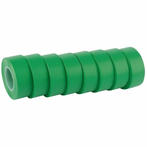 Draper Insulation Tape 10m x 19mm, Green (Pack of 8)