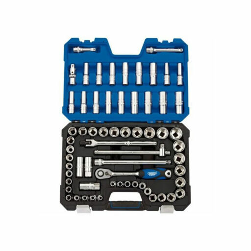 Draper MM,AF Combined Socket Set, 1,2 Sq. Dr. (63 Piece)