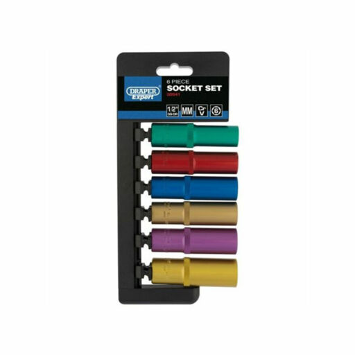 Draper Metric Coloured Deep Socket Set, 1,2 Sq. Dr. (6 Piece)
