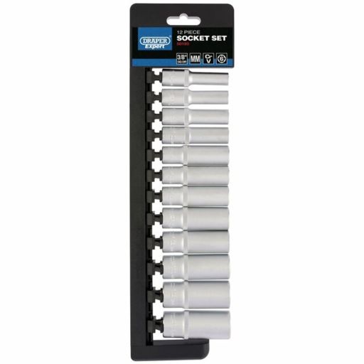 Draper Metric Deep Socket Set, 3,8 Sq. Dr. (12 Piece)