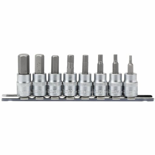 Draper Metric Hex. Socket Bit Set, 3,8 Sq. Dr., 48mm (8 Piece)