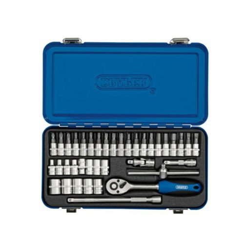 Draper Metric Socket Set in Metal Case, 1,4 Sq. Dr. (38 Piece)