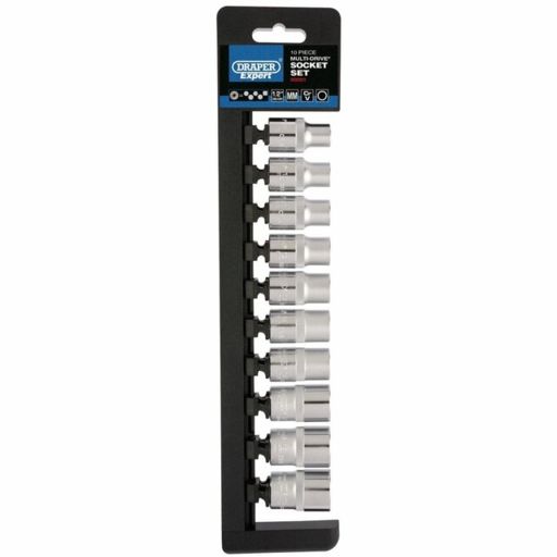 Draper Multi-Drive® Socket Set, 1,2 Sq. Dr. (10 Piece)