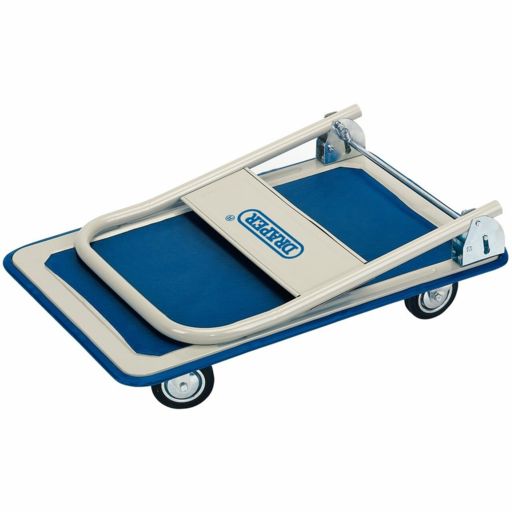 Draper Platform Trolley with Folding Handle, 630 x 480 x 850mm, 150kg