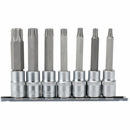 Draper TX-STAR® Security Socket Bit Set, 1,2 Sq. Dr., 100mm (7 Piece)