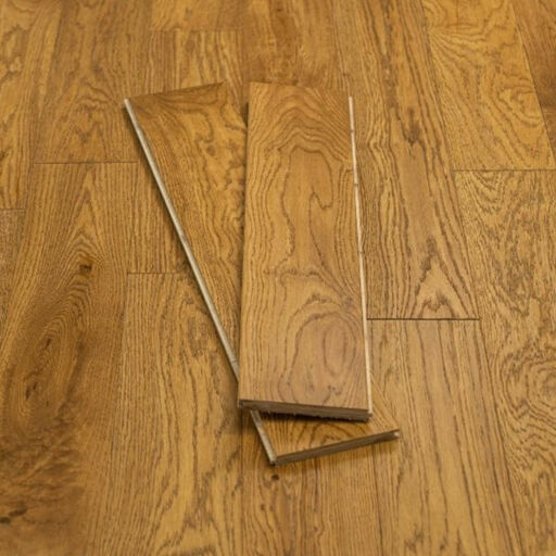Evergreen Oxford Golden Engineered Oak Flooring, Natural, Brushed & Lacquered, 125x14xRLmm