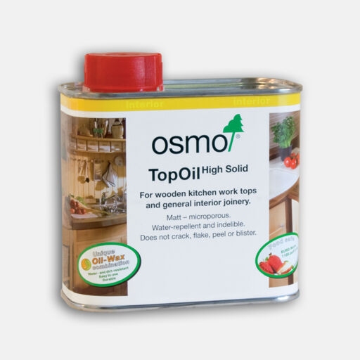 Osmo Top Oil, Wooden Worktop Oil, Clear Satin Finish, 0.5L