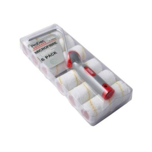 ProDec Short Pile Microfibre Roller, 100mm, 6pcs