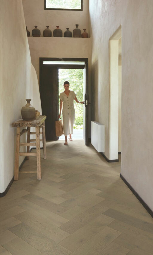 QuickStep Disegno Carbis Oak Engineered Parquet Flooring, Extra Matt Lacquered, 145x13.5x580mm