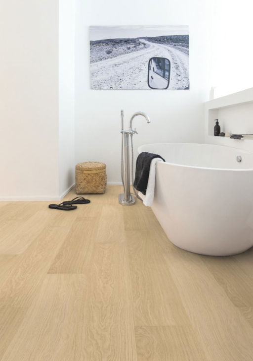 QuickStep Impressive Ultra White Varnished Oak Laminate Flooring, 12mm