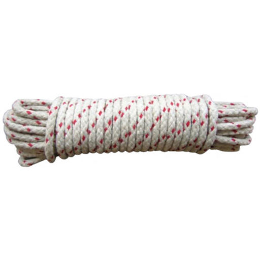Sash Cord Cotton, 6mm, Red Spot, 12.5m