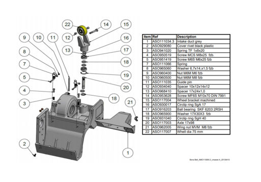 Screw for Bona Belt Sander, MF6S M10x70