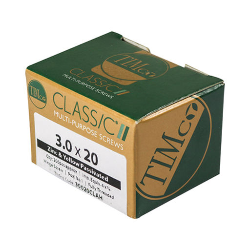 TIMco Classic Hinge Screws - PZ - Countersunk - Yellow 3.0x25mm