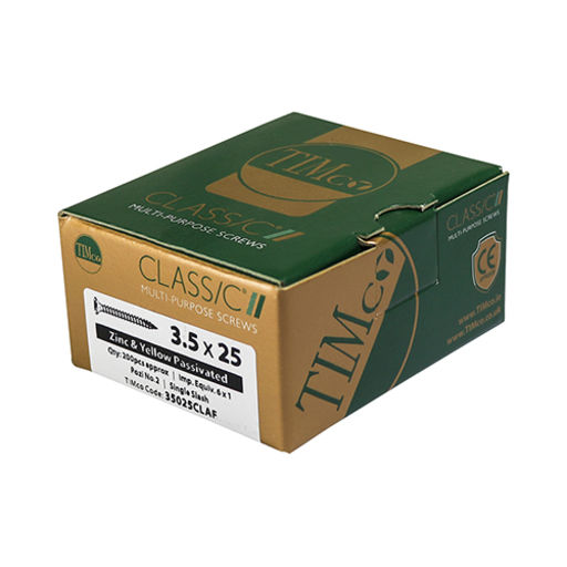 TIMco Classic Multi-Purpose Screws - PZ - Double Countersunk - Yellow 3.0x12mm