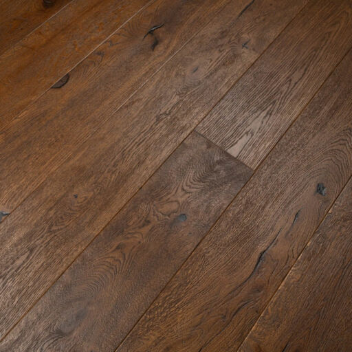 Tradition Antique Brown Engineered Oak Flooring, Distressed, Brushed, Oiled, 190x14x1900mm