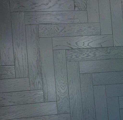 Tradition Engineered Oak Parquet Flooring, Herringbone, Galaxy Black, Brushed, Matt Lacquered, 90x10x450mm